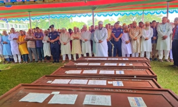 সৌদিতে অগ্নিকান্ডে নিহত ৭ প্রবাসীর এক সাথে জানাযা